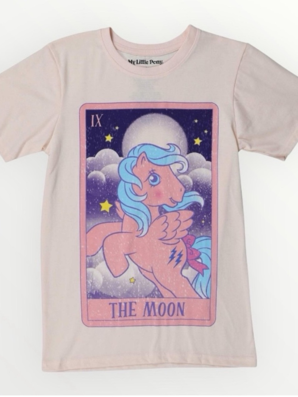 My Little Pony The Moon Tarot Card Graphic Tee Pink Short Sleeve Unisex Medium